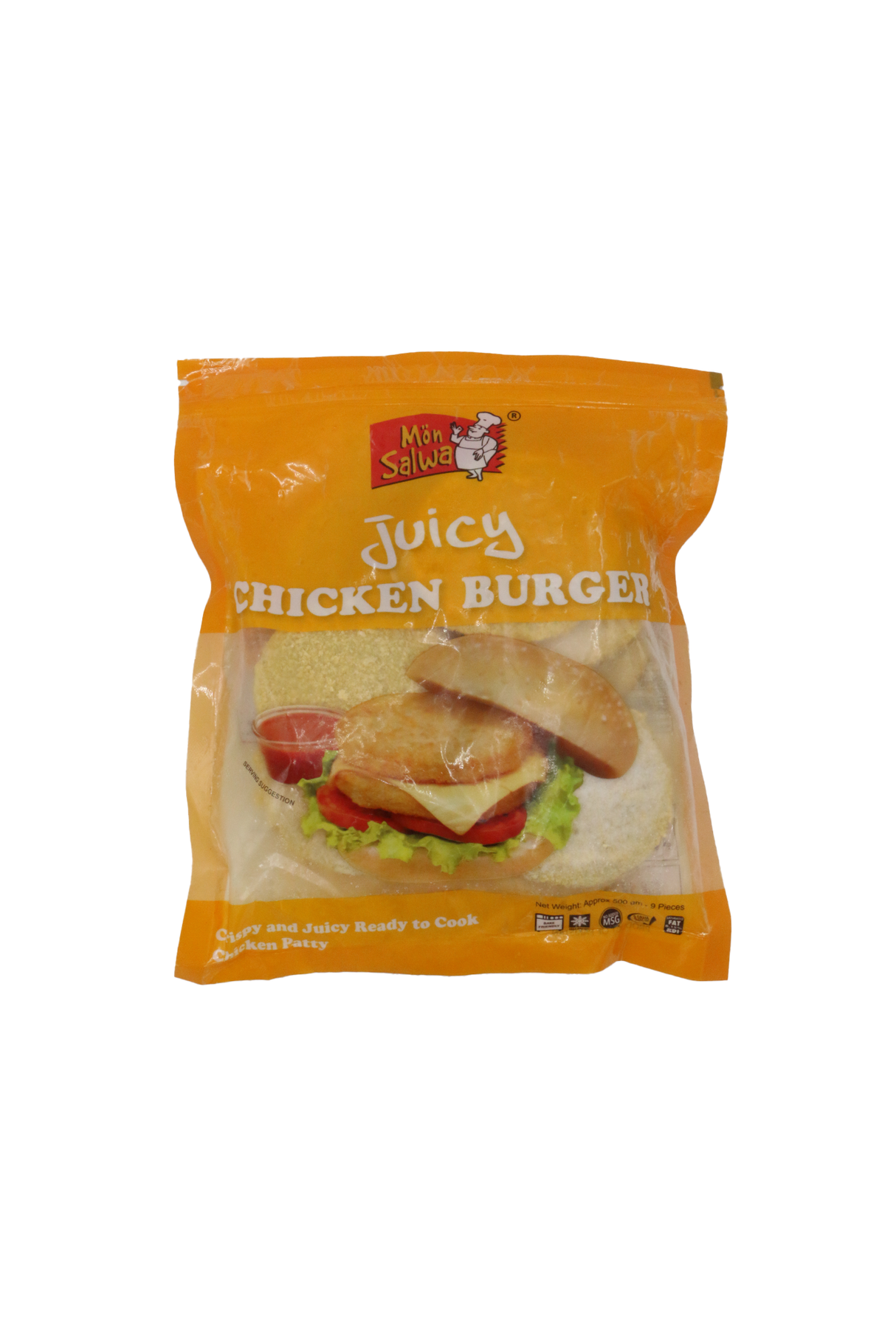 mon salwa juicy chicken burger 500g