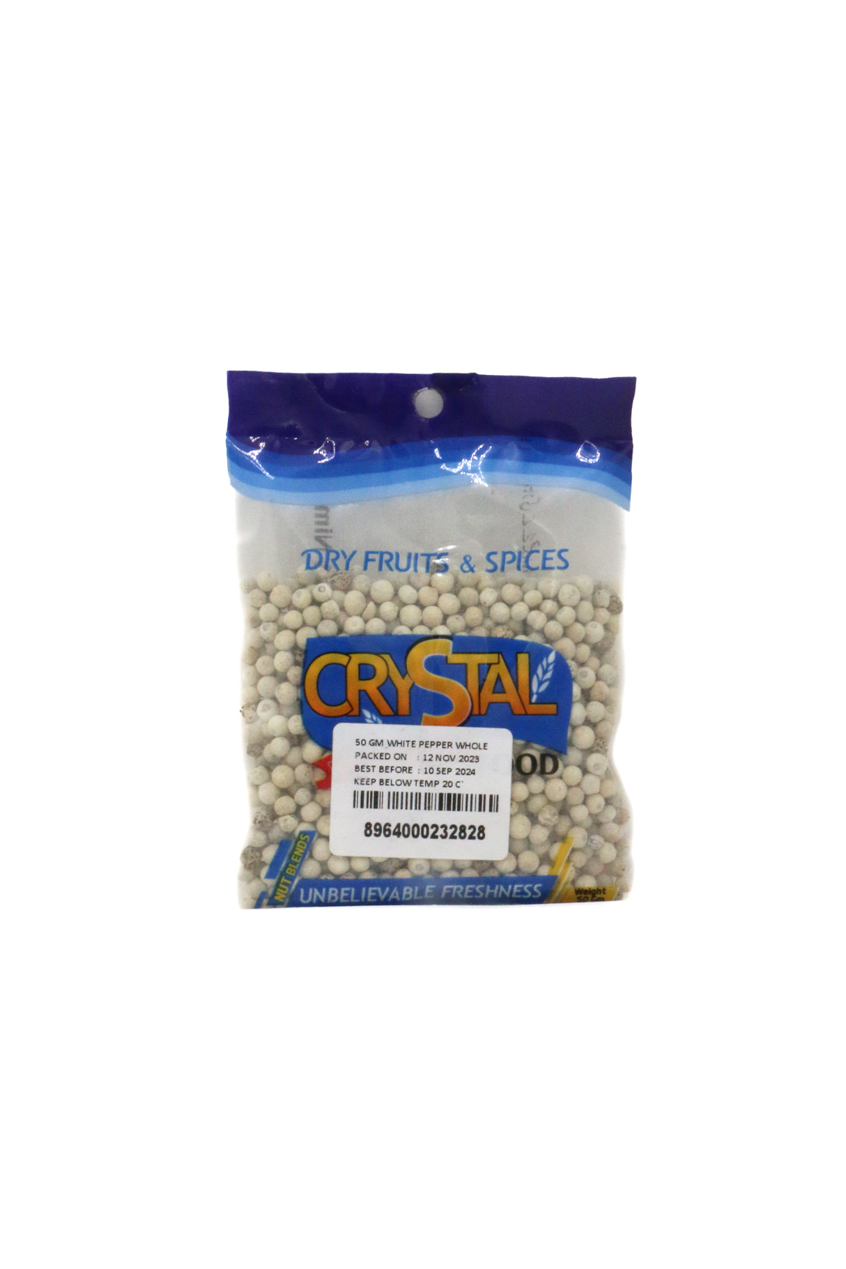 crystal white pepper whole 50g