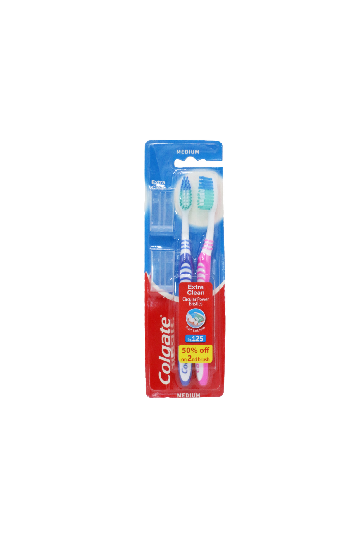 colgate tooth brush extra clean medium 2pc