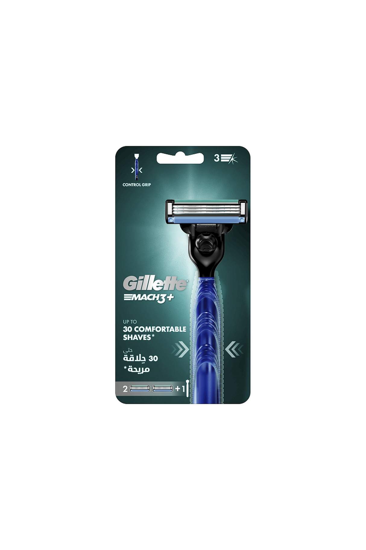 gillette razor mach 3 plus with 2 blades