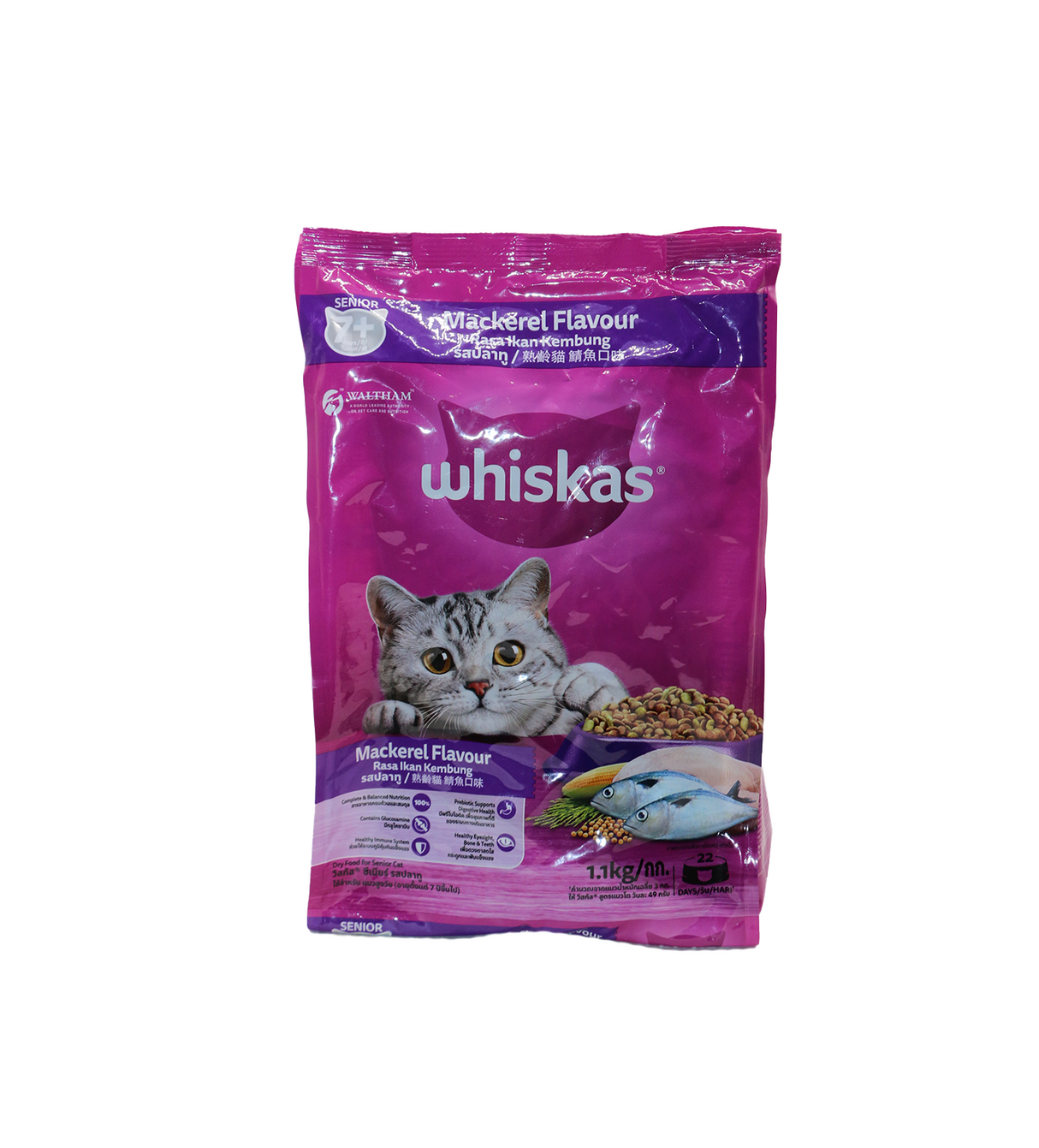 whiskas cat food senior mackerel 7+ 1.1kg