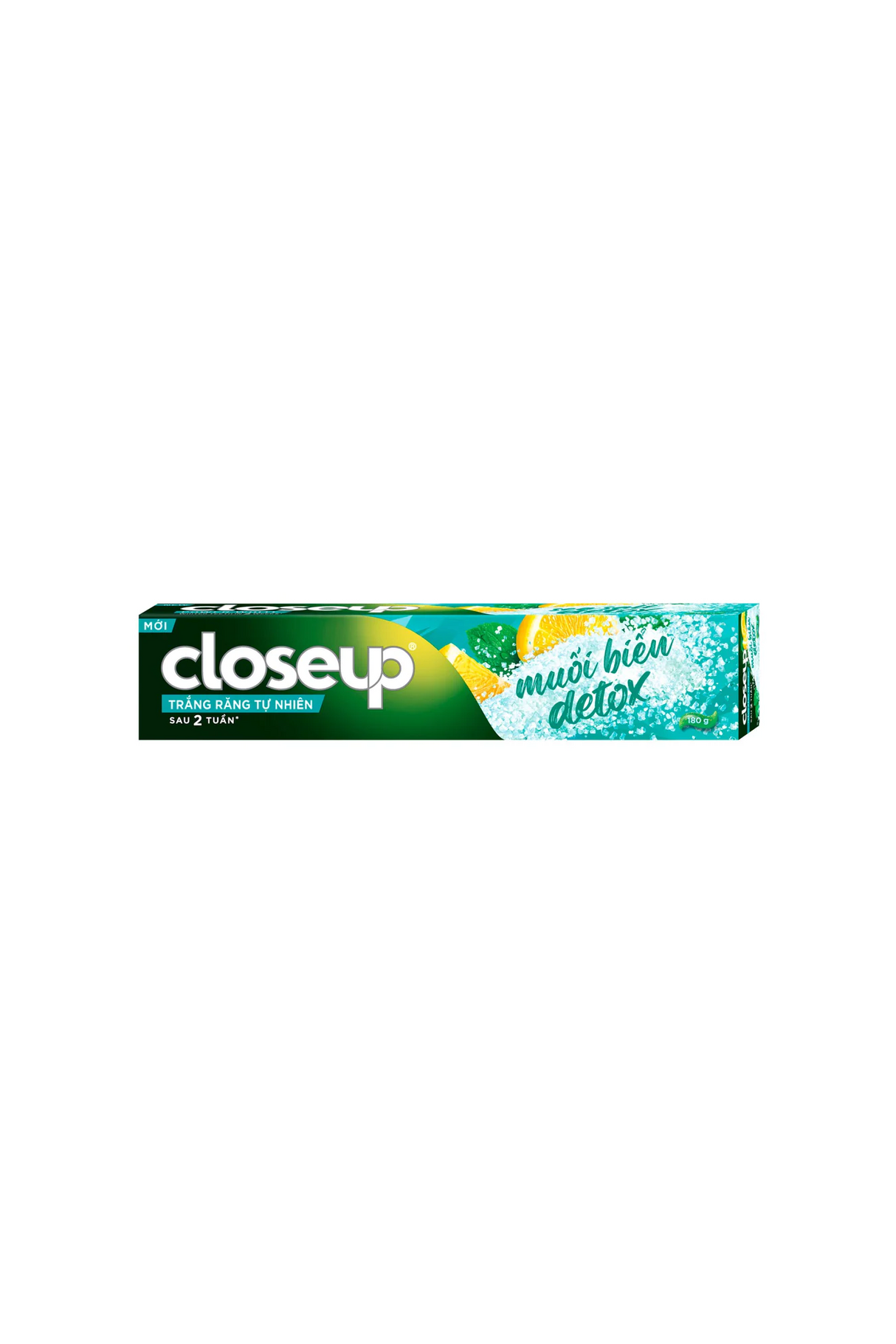 closeup toothpaste power white sea salt 180g