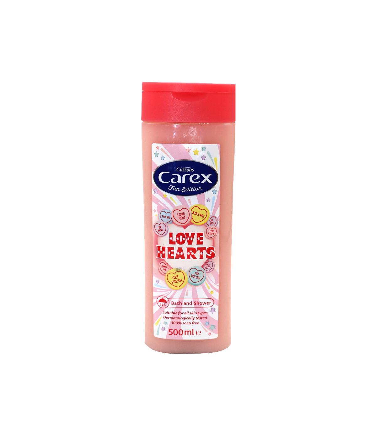 carex shower gel love hearts 500ml uk