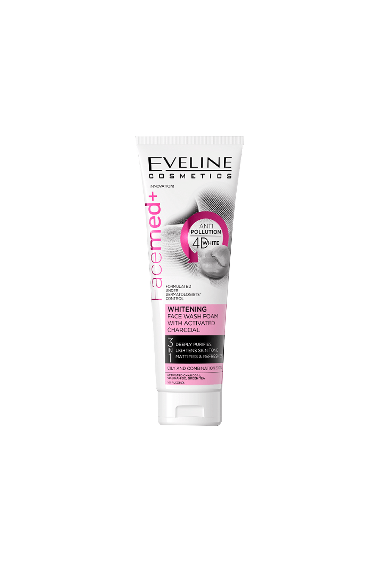 eveline face wash facemed+charcoal 3in1 100ml