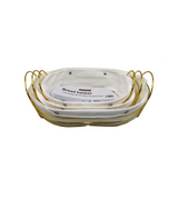 ss bread basket 3pc oval china