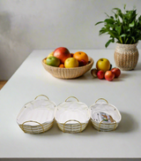 ss bread basket 3pc oval china