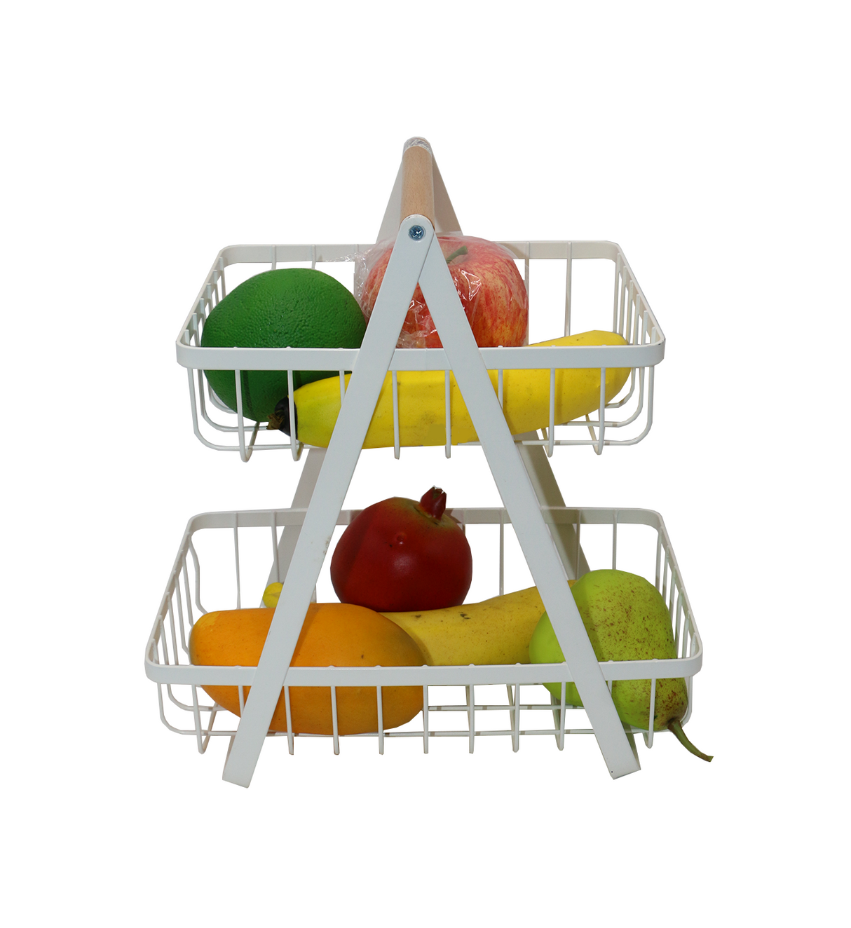 ss fruit basket 2tier 11'' china d786