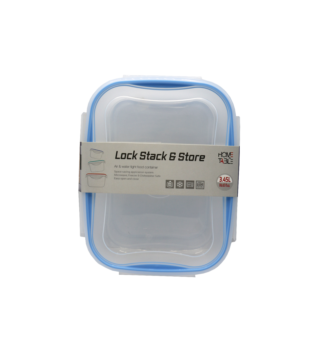 h&t plastic storage box 3.45l pak fkt345