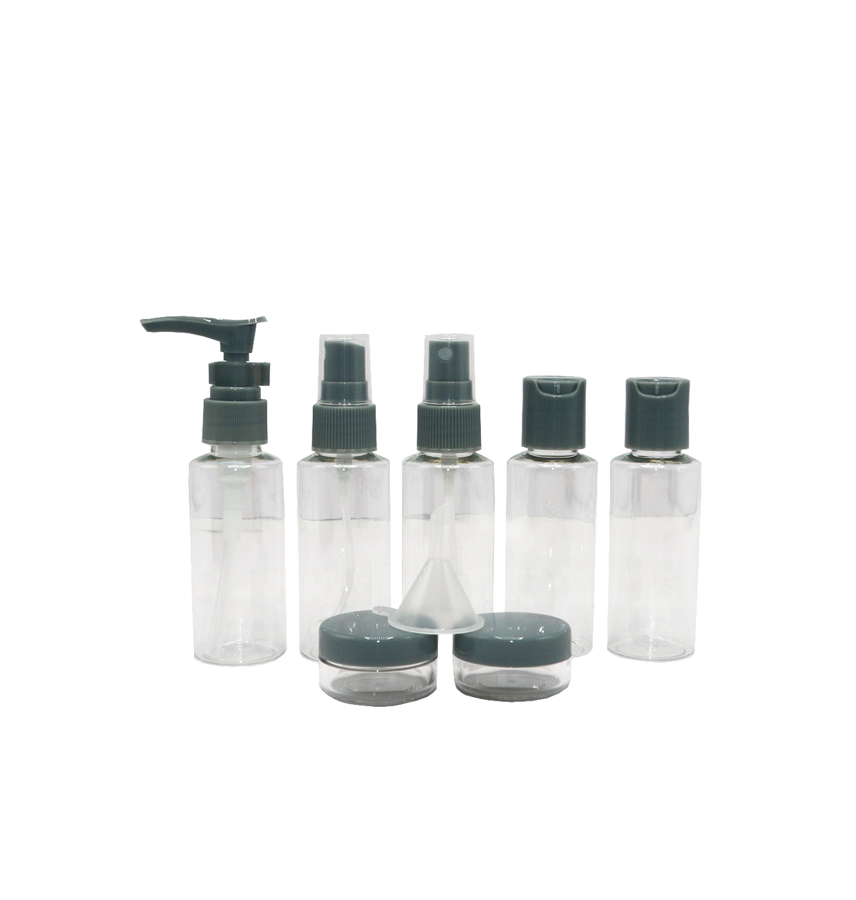 mini travel bottle with mini container & funnle 9pc china