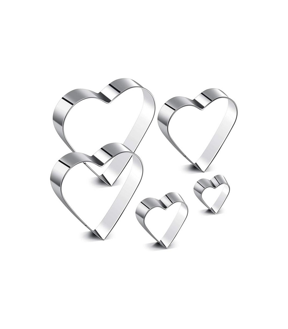 biscuit cutter 5pc heart china 100300