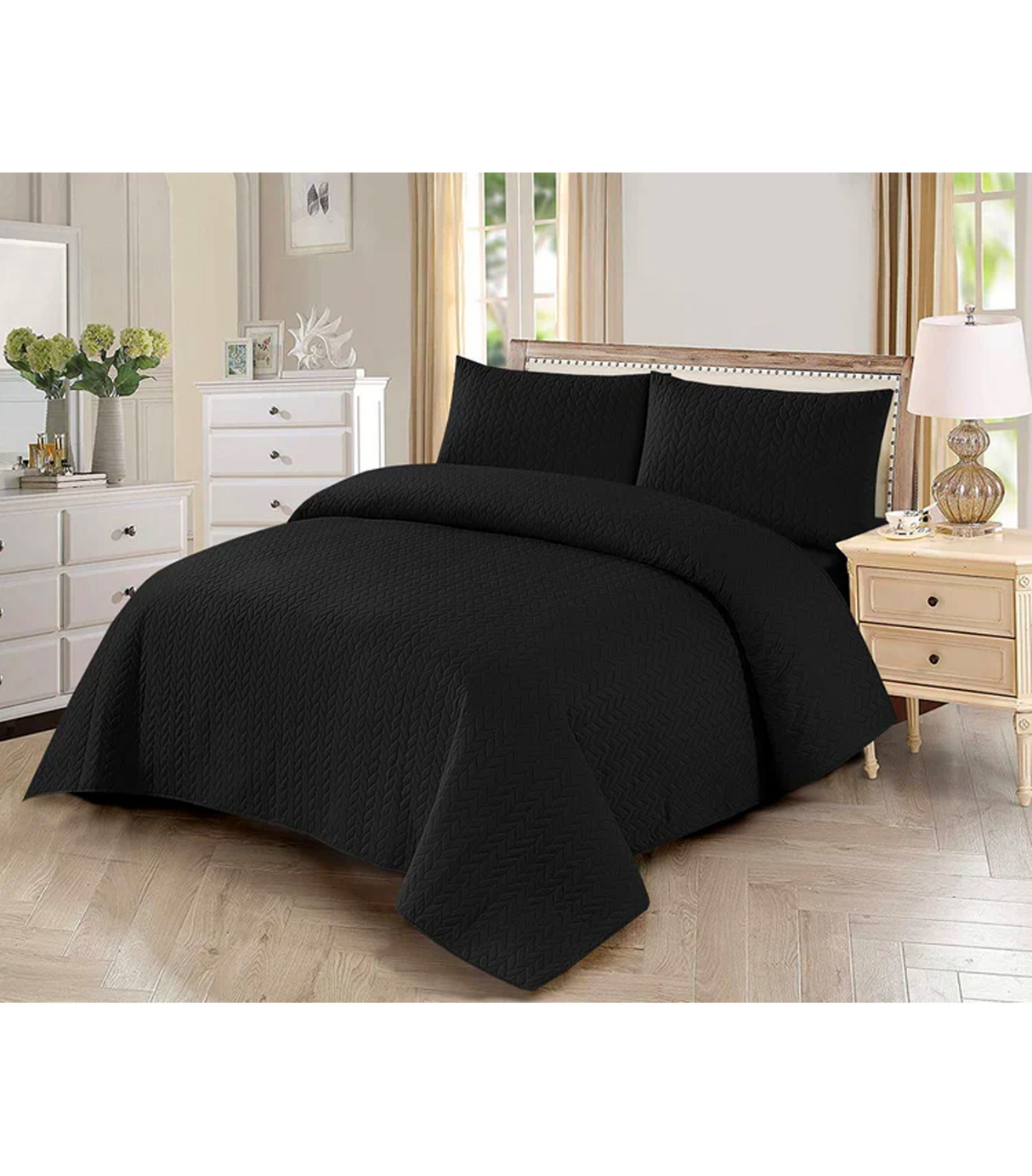 bed sheet 3pc luxury plain black