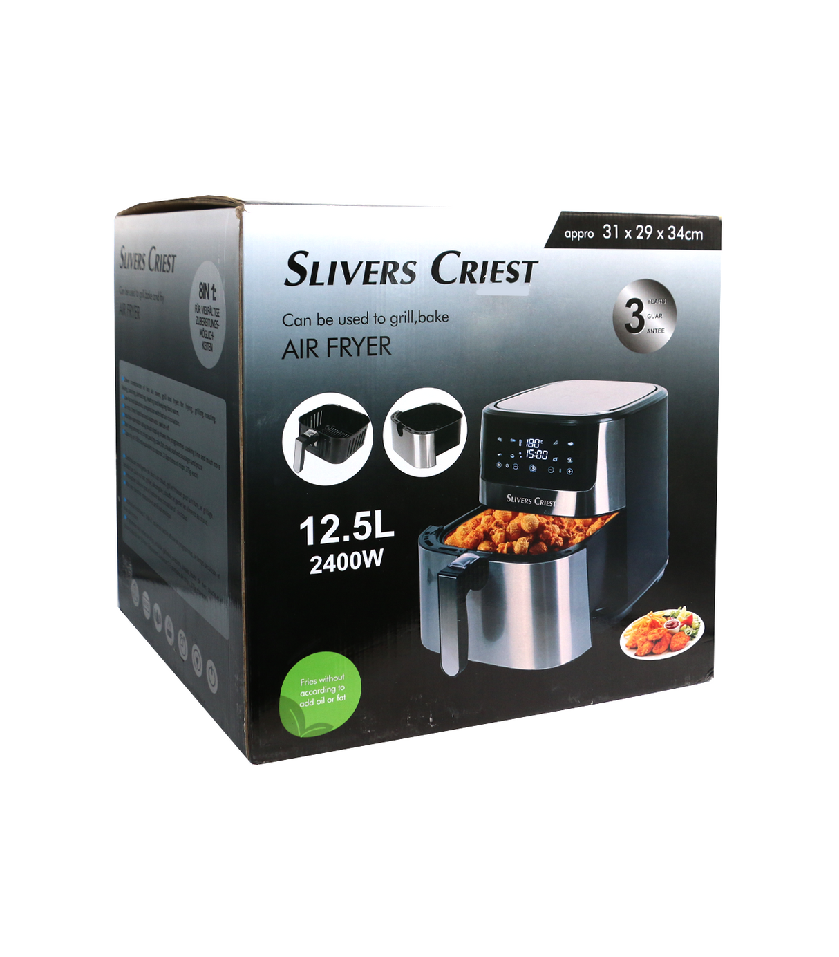 silvers criest air fryer 12.5l 2400w china 581