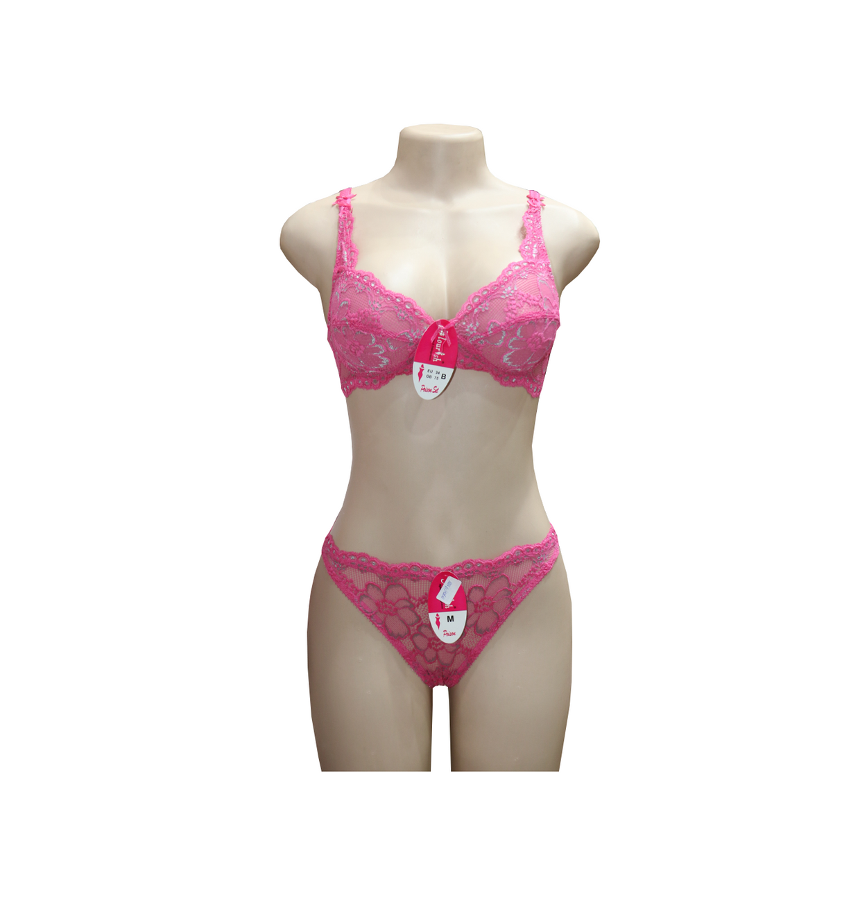 bra set net shoking pink