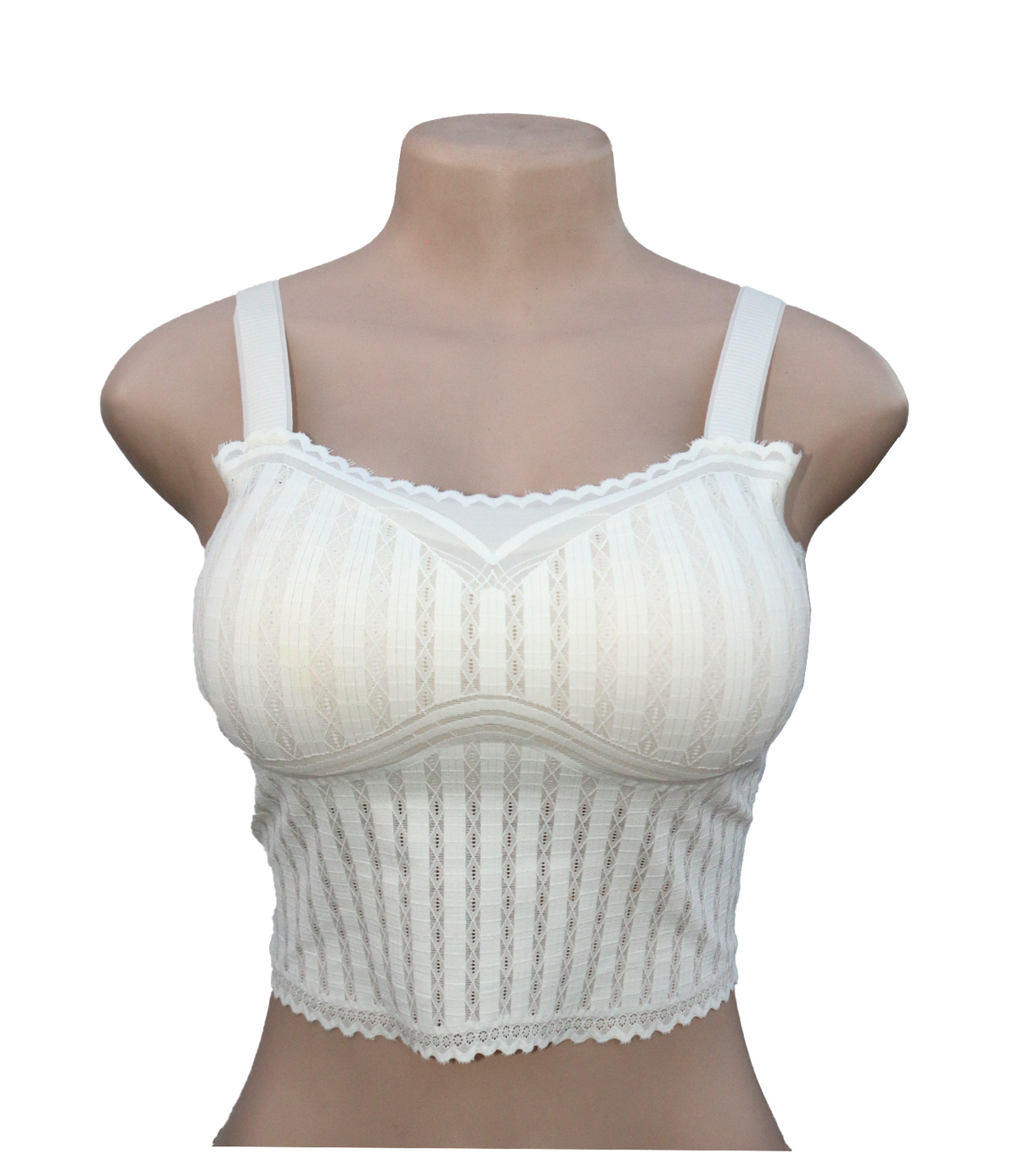 bra net lace padded non wire off white one size