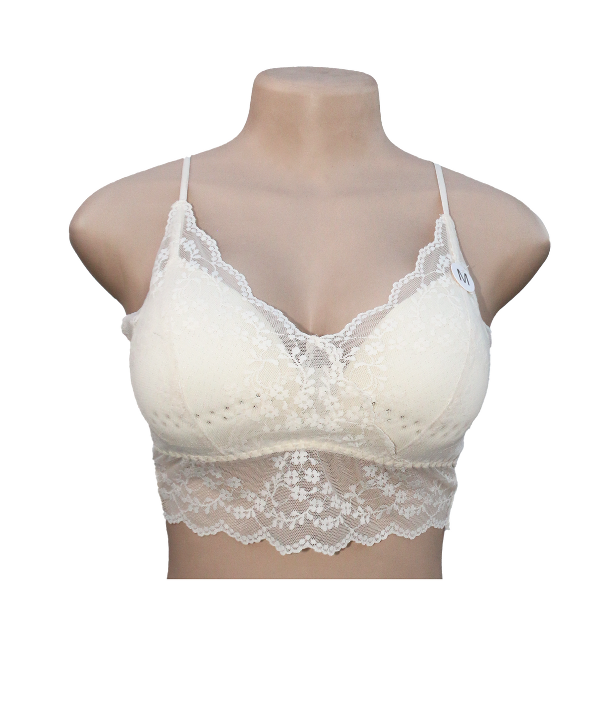 bra net padded non wire off white one size