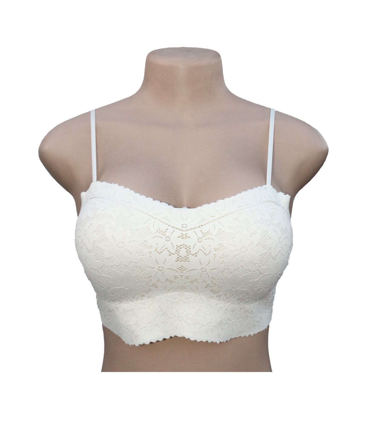 bra lace padded non wire one size off white