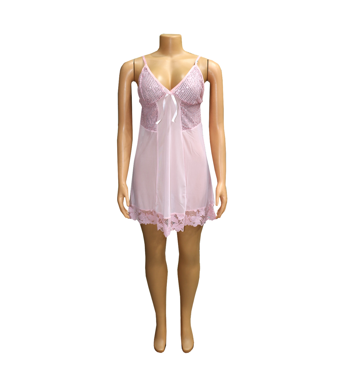 single short nighty net baby pink 201