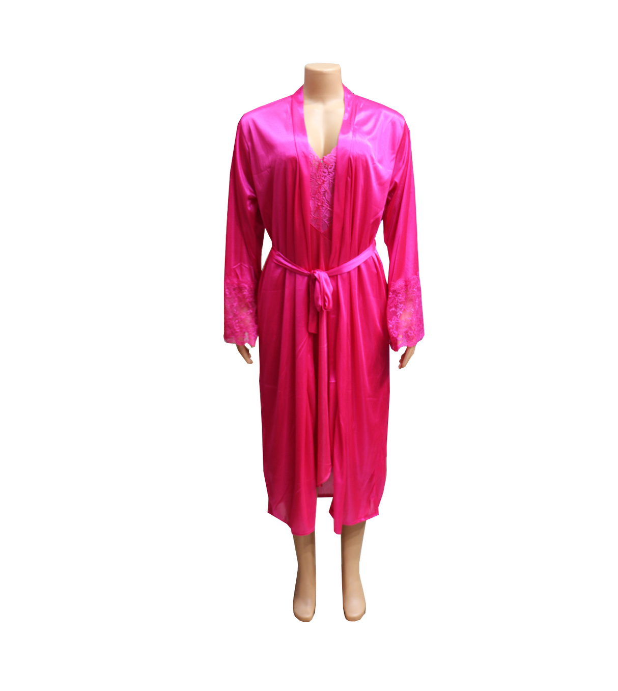 nighty doubel silk long shoking pink 8513