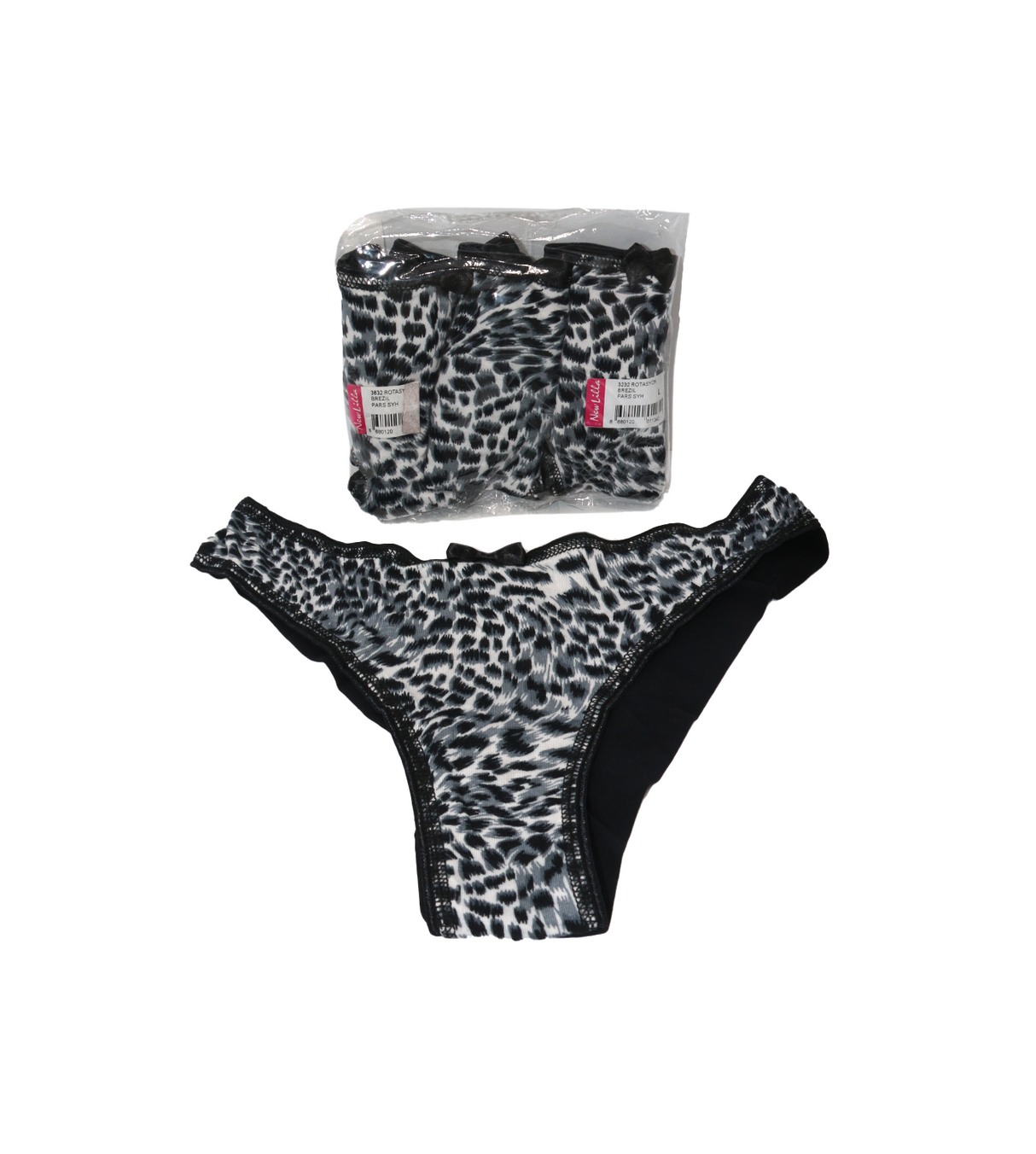 panty pack 3pc tiger print black&white