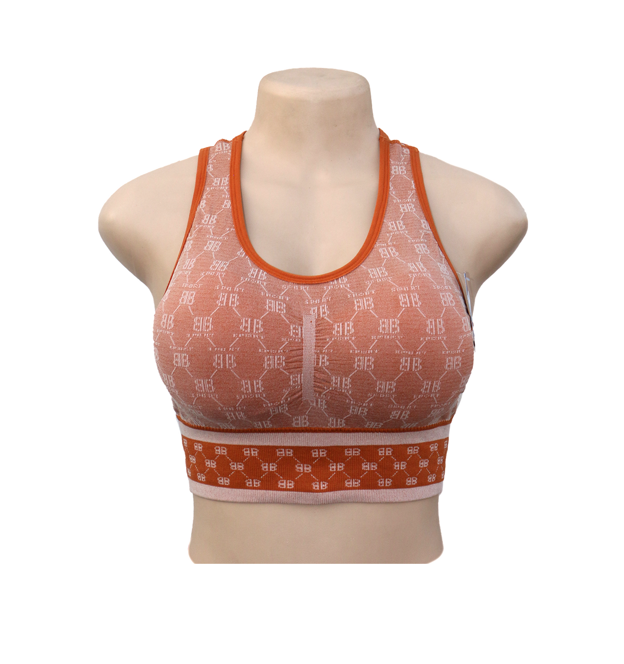 bra sports self printed orange 3087