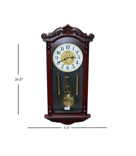 pendulum classic brown wall clock 24.5"11.5" china 7887