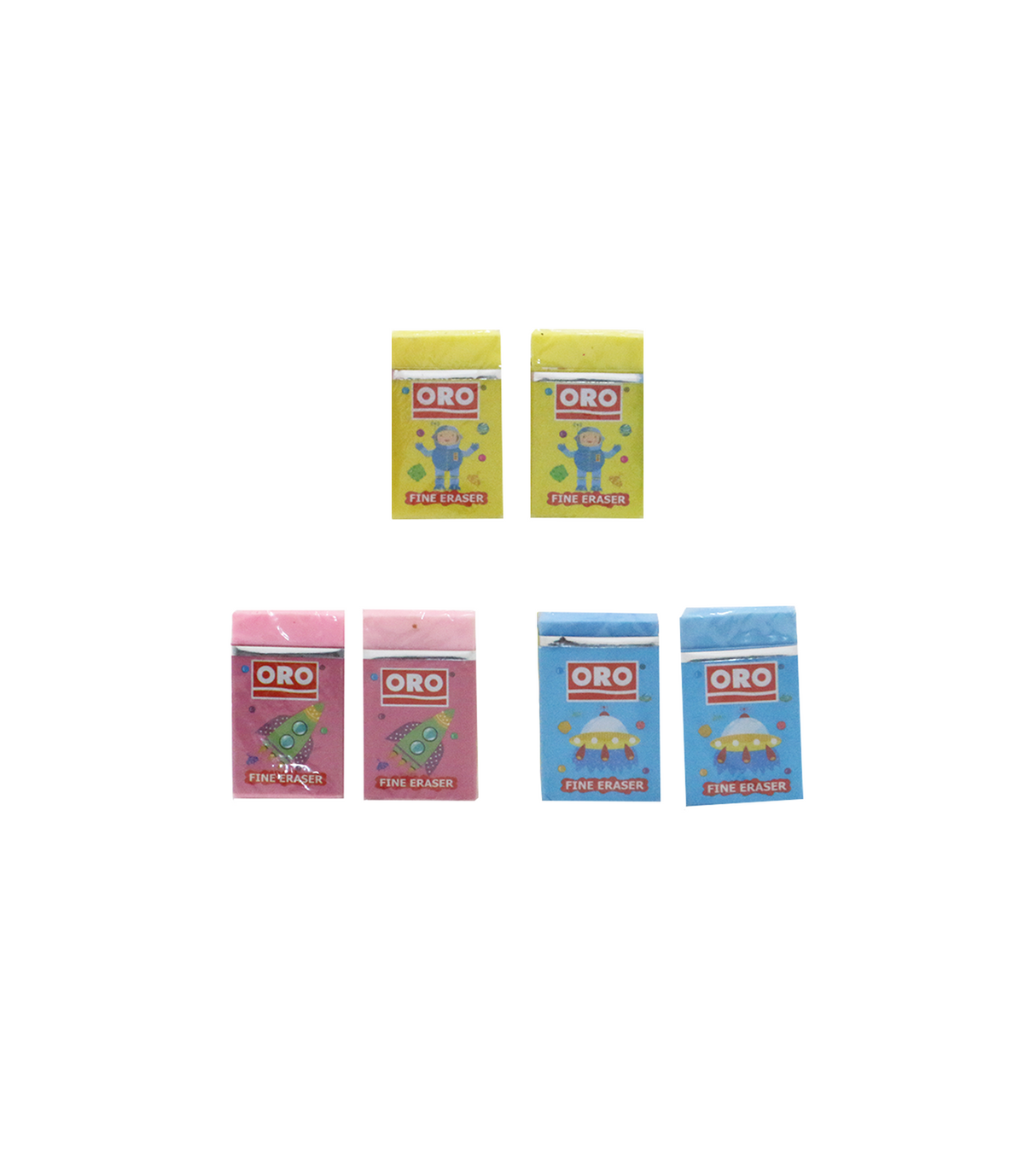 oro spacer eraser 6pc large