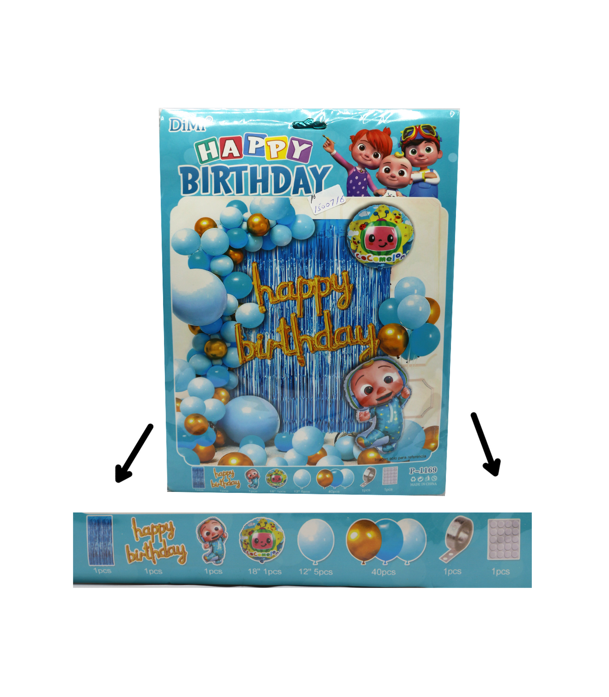 happy birthday theme cocomelon 57pc for kids