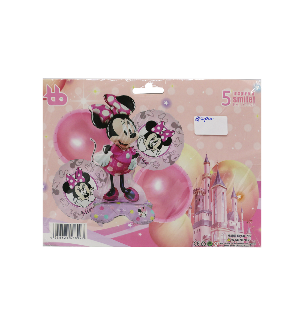 foil balloon 5pc minnie mouse for girls