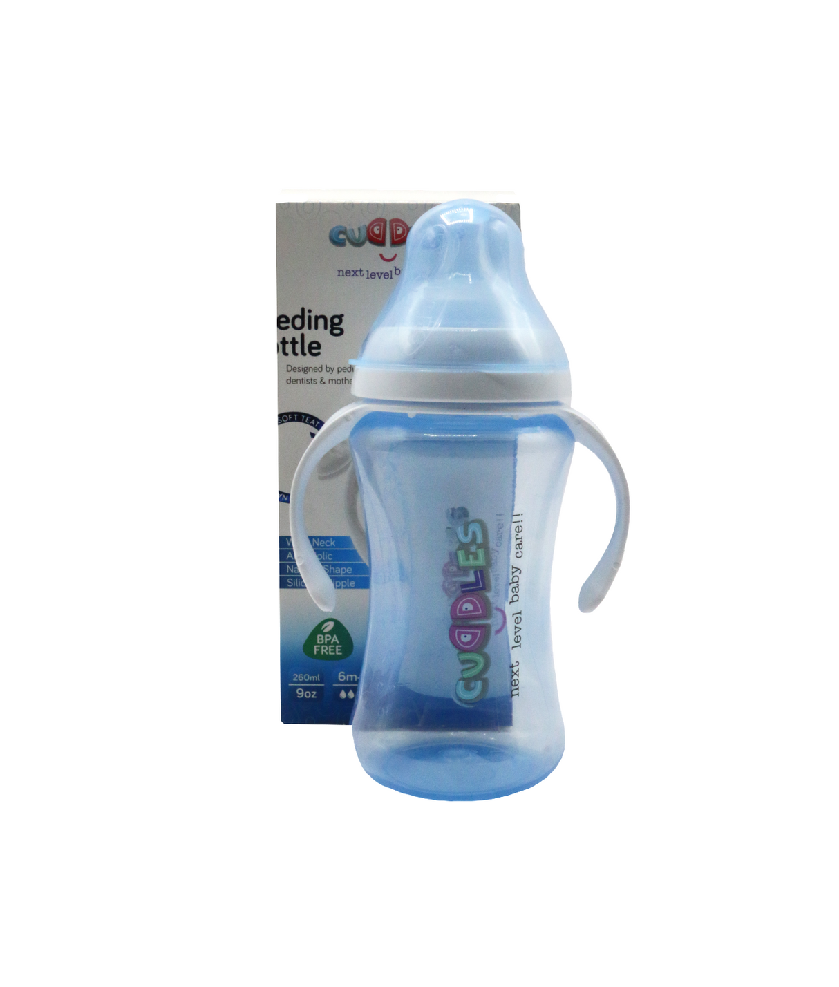 cuddles feeder blue 260ml cfbb001/03