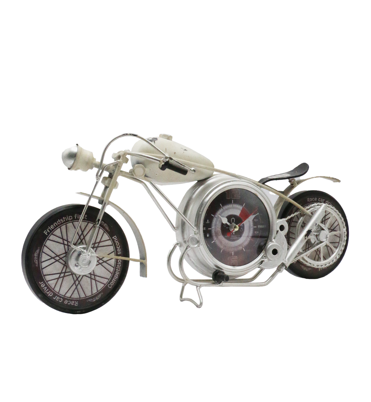 antiqe look matle bike & clock 7.5"x16.5" china d973