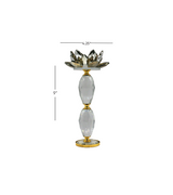 crystal flower & candle stand 9"x4.25 china d790