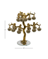 crystal golden tree with stone applel 12"x13" china d799