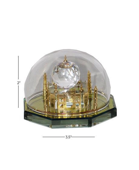 taj mahal crystal globe 2"x3.5" china d815