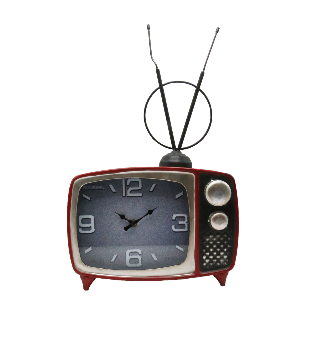 antiqe metal television table clock 19"x11.5 d051b