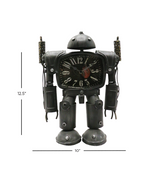 antiqe look metal clock & robot 12.5"x10" china 061a