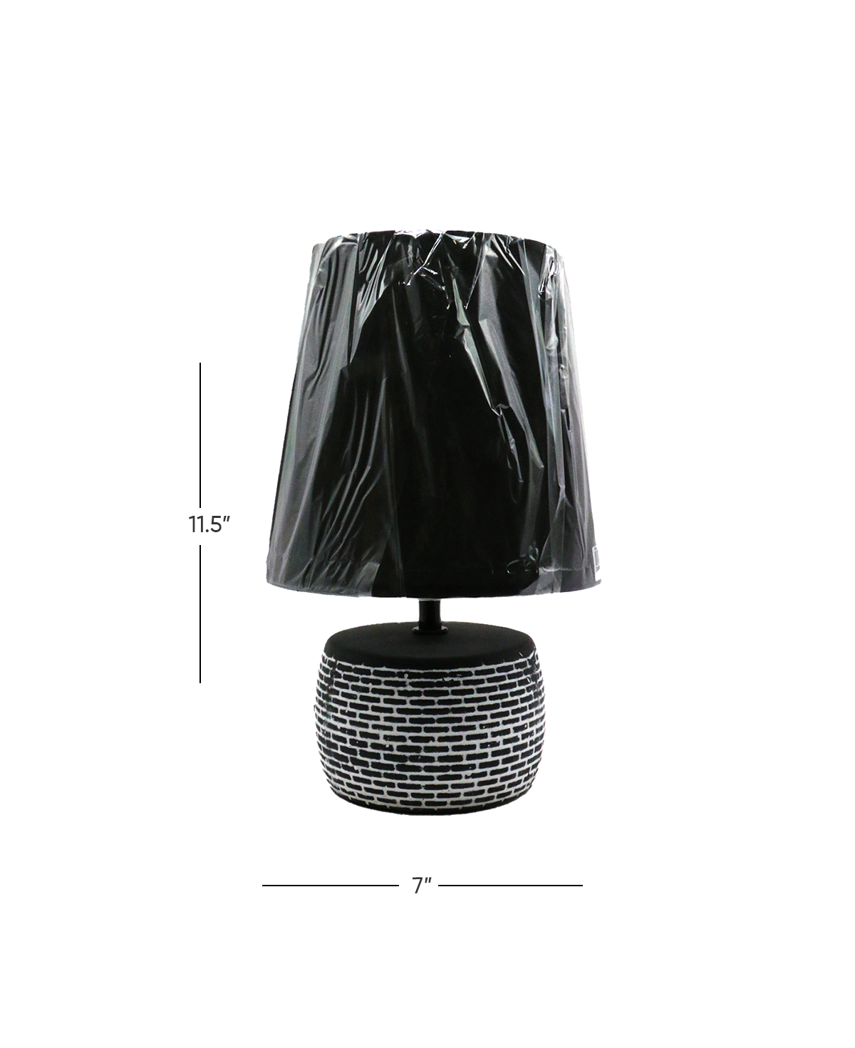 table lamp metal black 15.5"x10" china d653