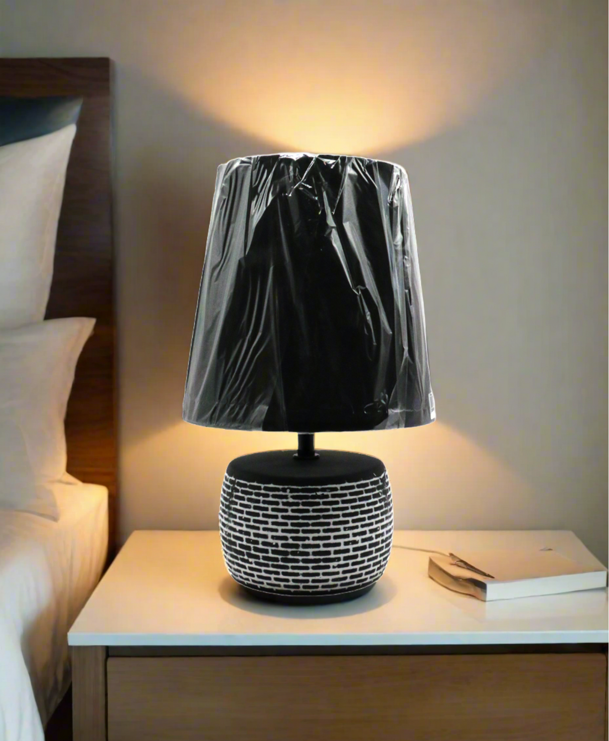 table lamp metal black 15.5"x10" china d653