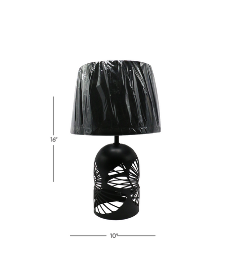 table lamp metal black 16"x10" china d651