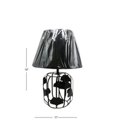 table lamp metal black flower 16"x11" china d652