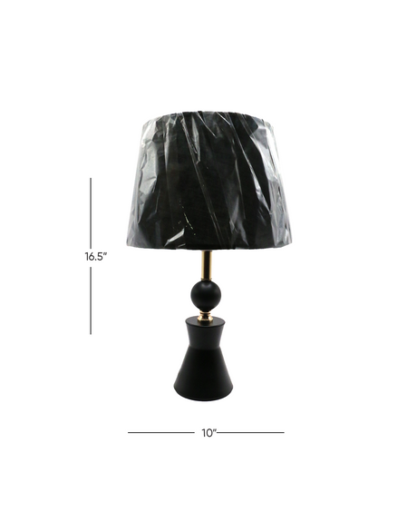 table lamp matt black 16.5"x10" china d757