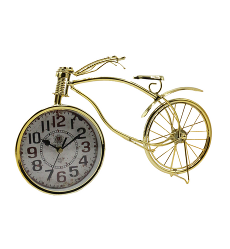 fancy golden bicycle & table clock 8.5"x13.5" d1902