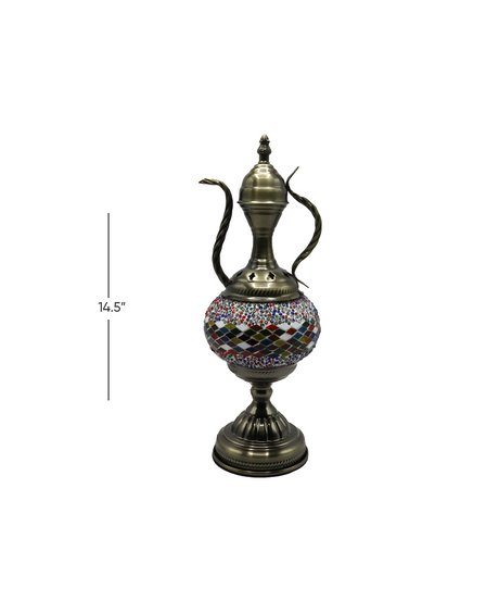 turkish lamp mosaic 14.5"h china d762