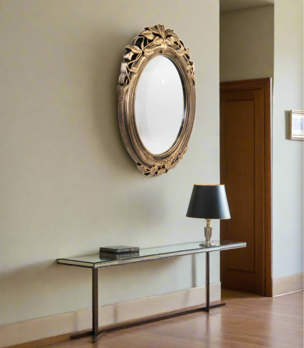 wall decorative mirror oval bronze 26''x19'' china jk9