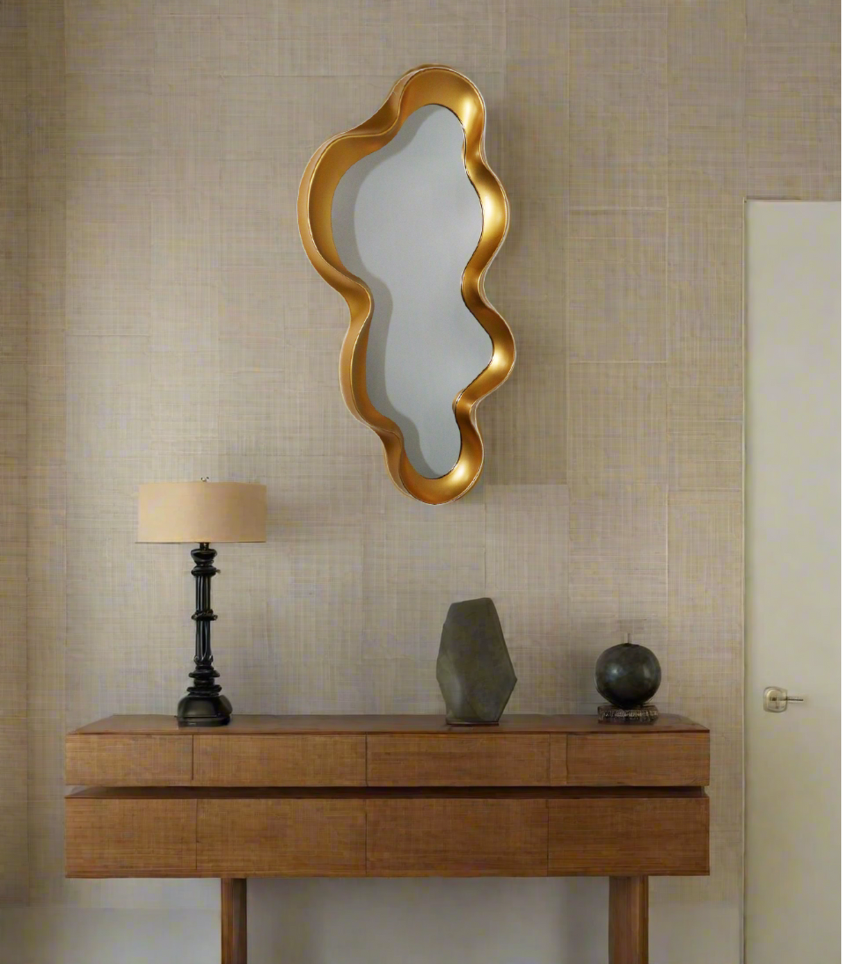 wavey new look wall mirror 39''x18'' china 6117