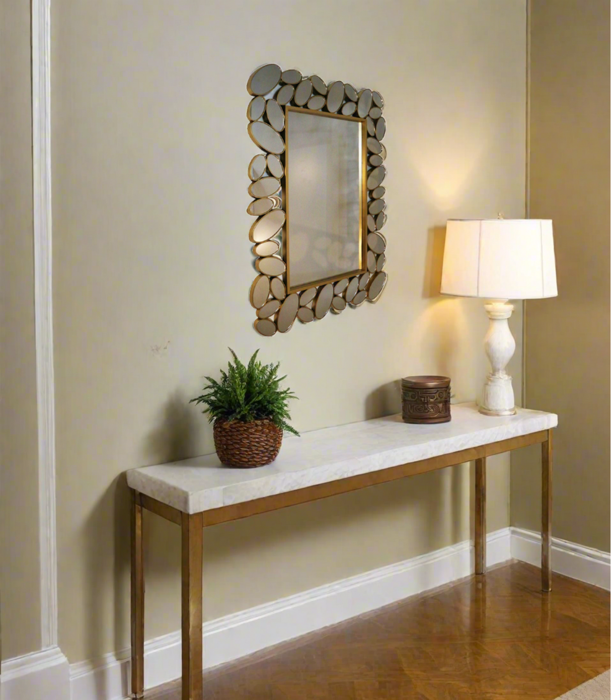 stone shape frame fancy wall mirror 42''x29'' china d051