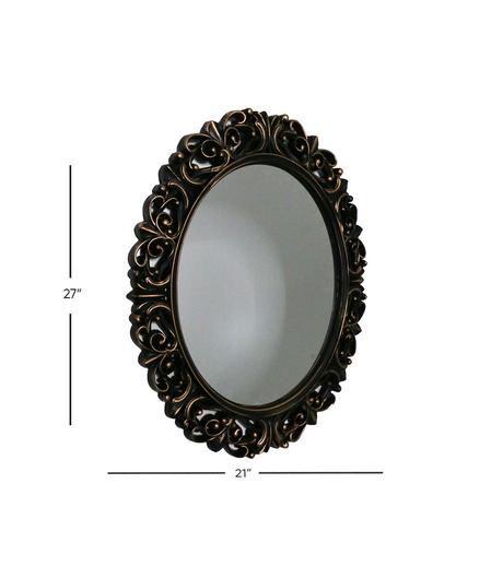flower carved frame wall mirror 27''x21'' china d05