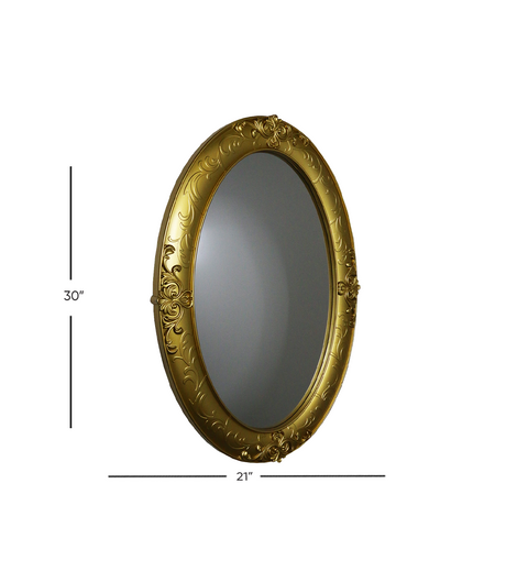 golden framed wall oval mirror 30''x21'' china d057