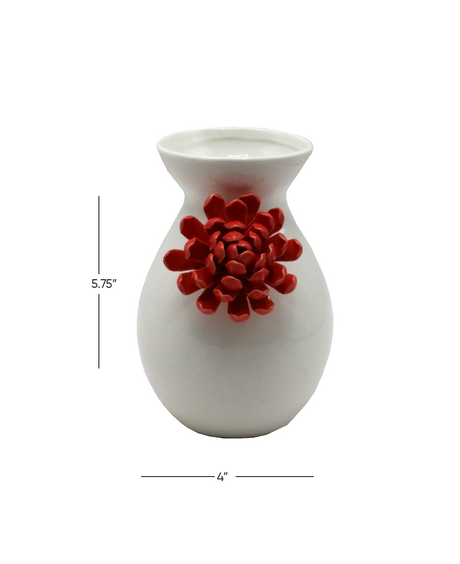 ceramic vase embosed 5.75''x4" china d104