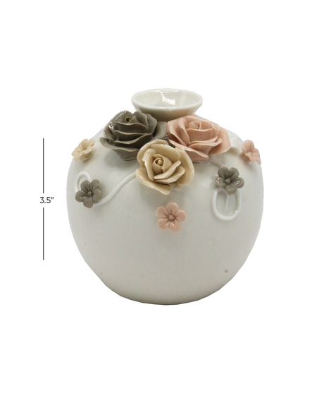 ceramic vase embosed mini 3.5'' china d116