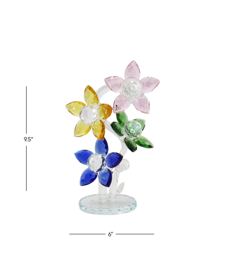 crystal colourd flower 9.5"x6" china 382506